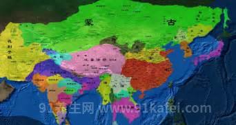 成吉思汗打的天下地图，打下了3300万平方公里（灭了47国）