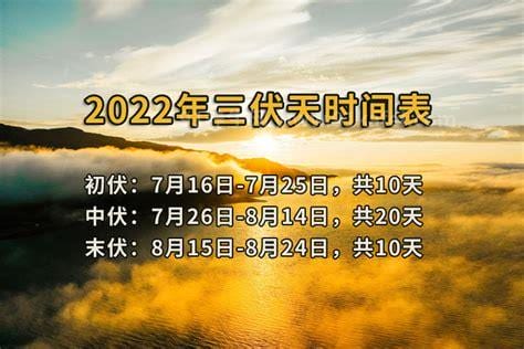 2022三伏天开始结束时间 今年三伏天出伏入伏时间表 2022三伏天哪一天开始